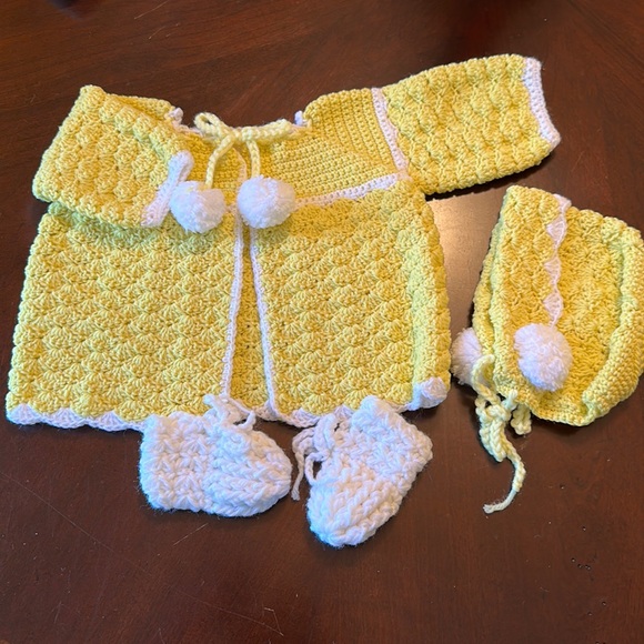 Baby Handmade Heirloom Sweater Set - Picture 1 of 6